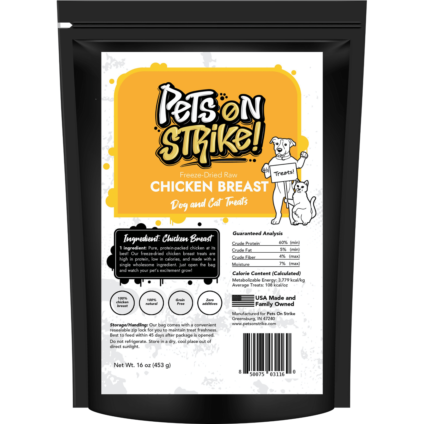 Freeze Dried Raw Chicken Breast - Pets On Strike
