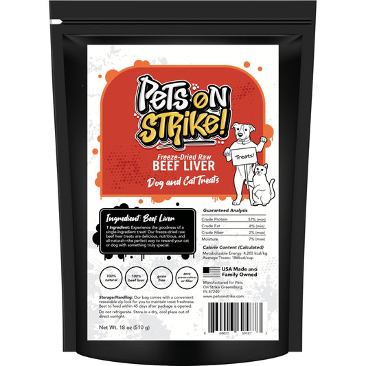 Freeze Dried Raw Beef Liver - Pets On Strike