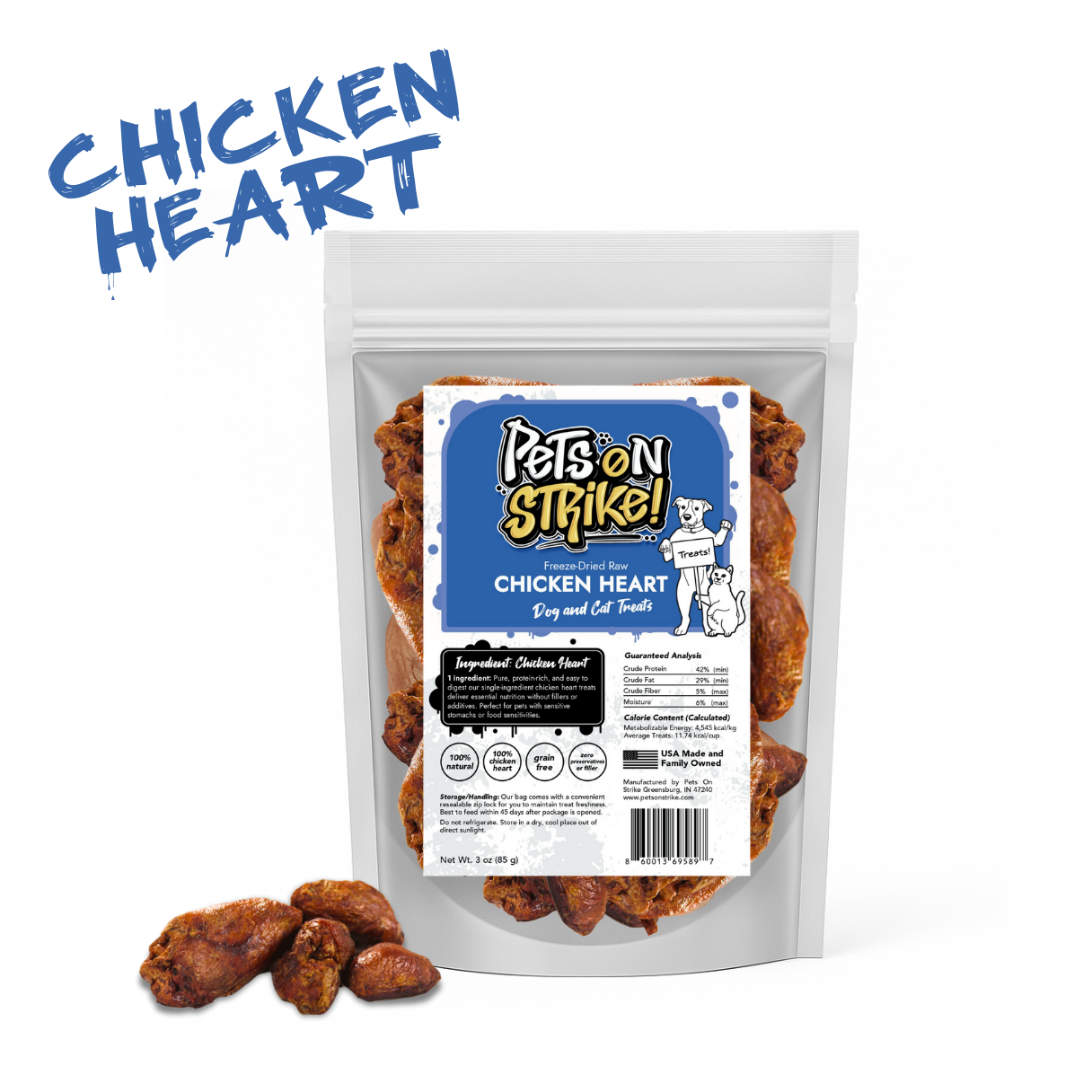 Freeze Dried Raw Chicken Hearts