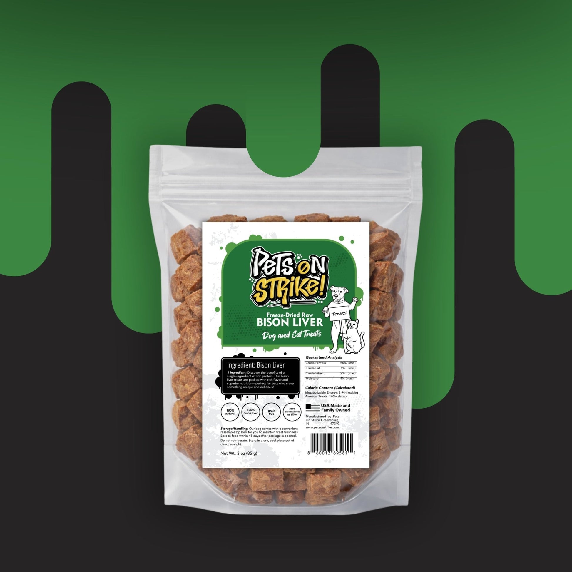 Freeze Dried Raw Bison Liver - Pets On Strike