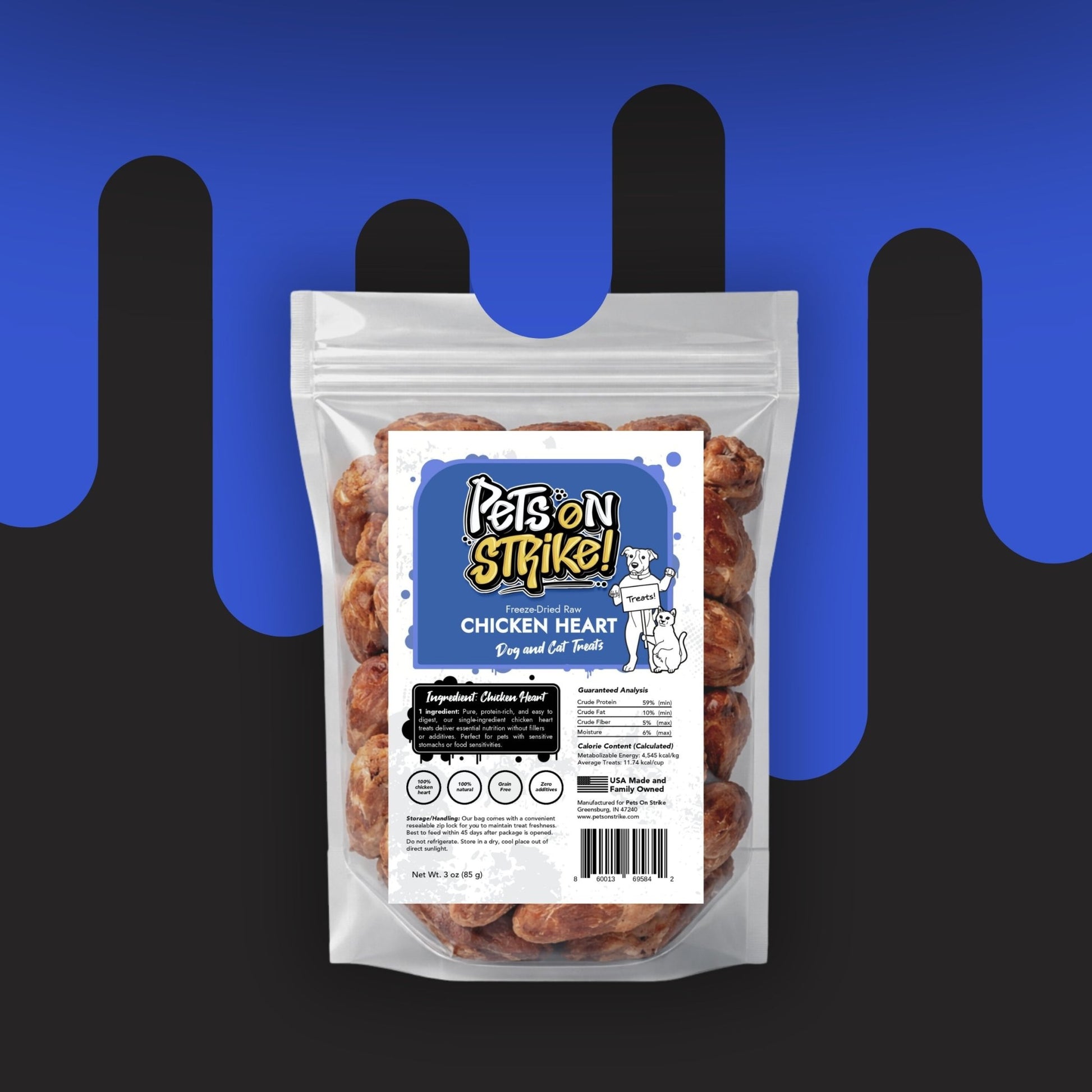 Freeze Dried Raw Chicken Hearts - Pets On Strike