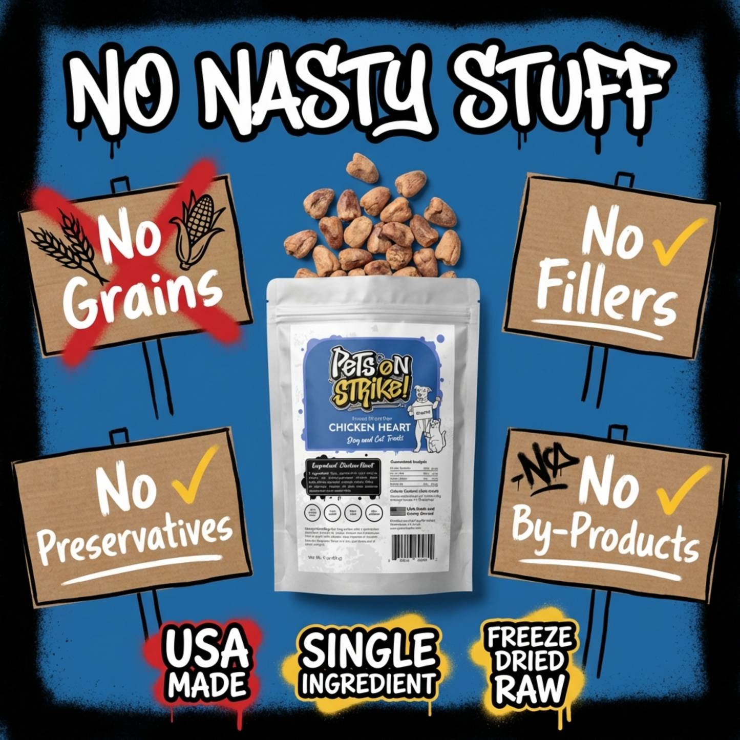 Freeze Dried Raw Chicken Hearts