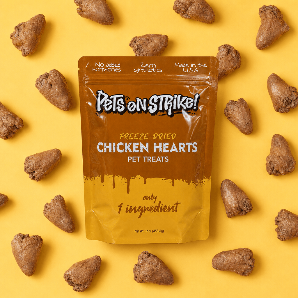Freeze Dried Raw Chicken Hearts - Pets On Strike
