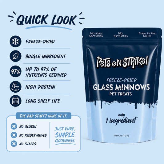 Freeze Dried Glass Minnows - Pets On Strike