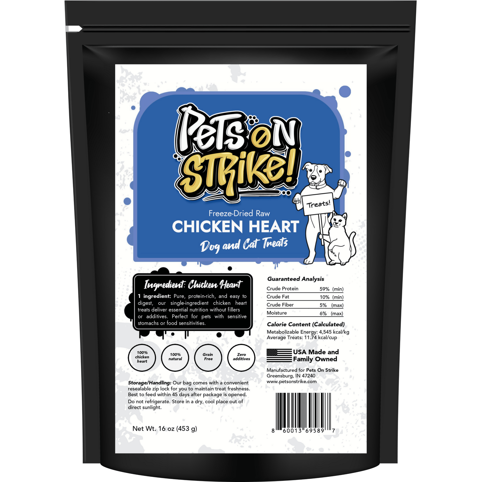 Freeze Dried Raw Chicken Hearts - Pets On Strike
