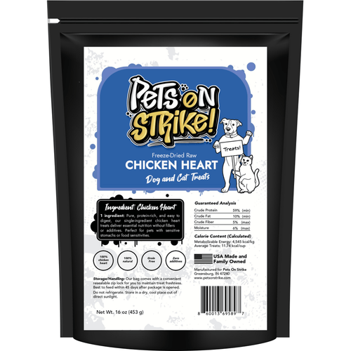 Freeze Dried Raw Chicken Hearts - Pets On Strike