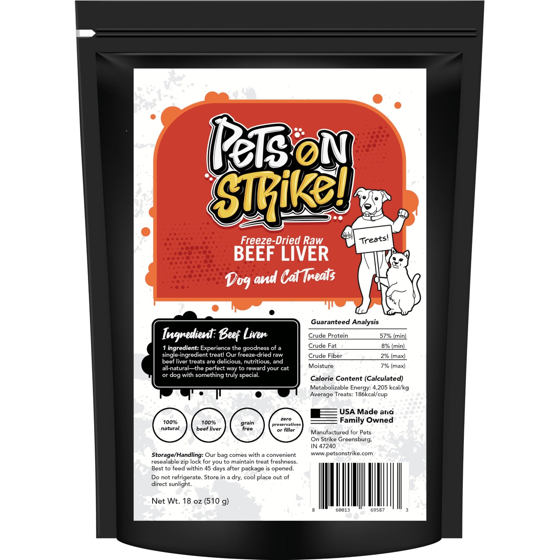 Freeze Dried Raw Beef Liver - Pets On Strike
